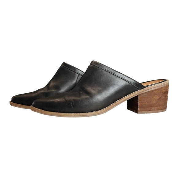 Madewell Black Leather Slip On Harper Mules - 8.5 - Picture 3 of 12